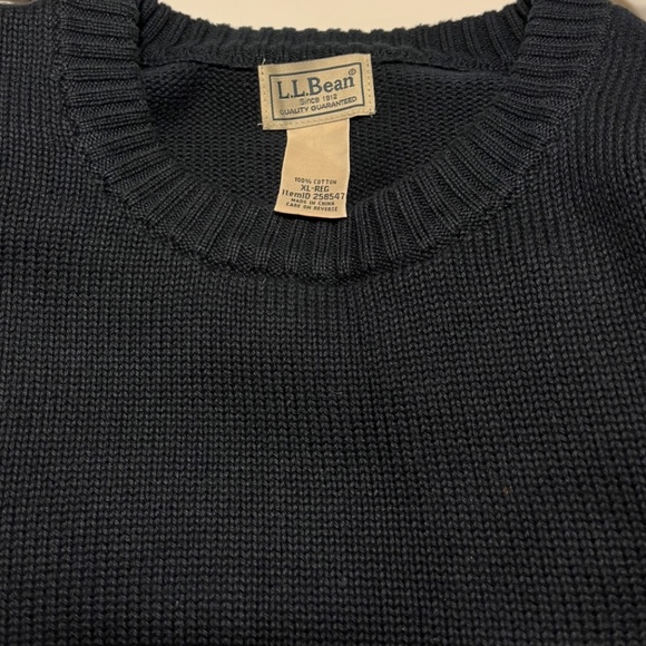 Men's Navy LL Bean Crewneck Sweater 100% Cotton - Picture 1 of 4